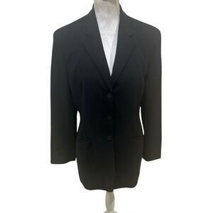 Jones New York platinum 3 button lined Black longline Blazer size 12